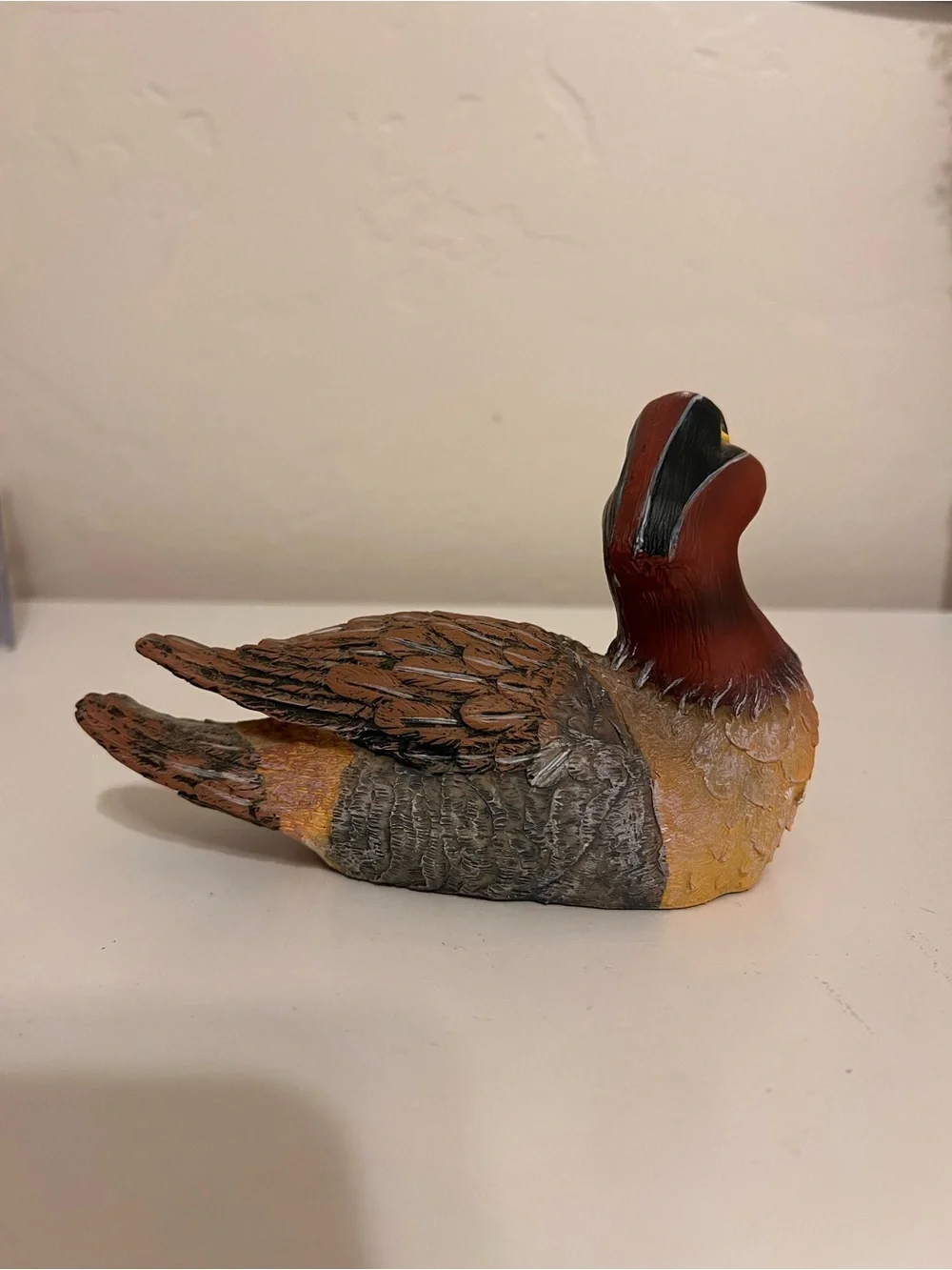 Vintage Green Winged Teal Duck Figurine by Sun Products Taiwan
